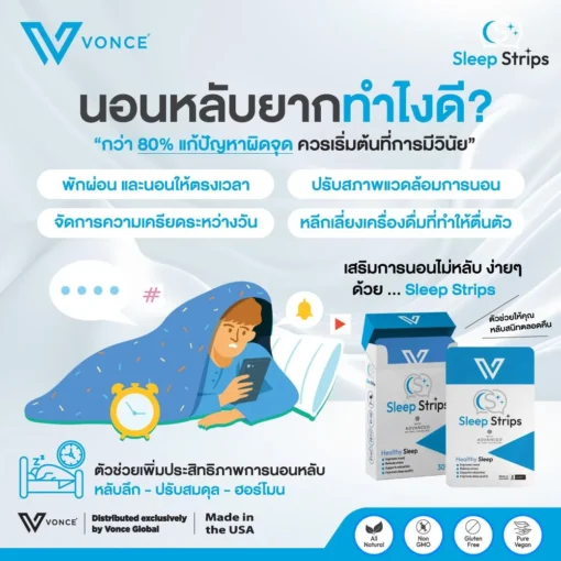 Sleep Strips สลีฟ อาหารเสริมช่วยในการนอนหลับ หลับยาก ตื่นกลางดึก หลับไม่สนิท_4