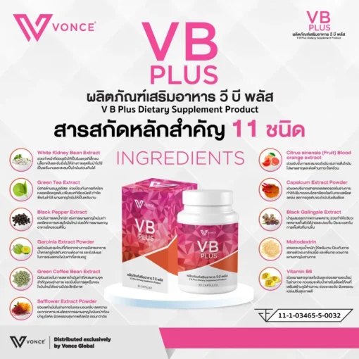 VB Plus วีบีพลัส อาหารเสริมลดน้ำหนัก เร่งเผาผลาญ สลายไขมัน ลดพุง เร่งเบิร์น ดีท็อก 4